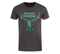 Imagine Dragons Men's ELK In Stars Short Sleeve T-Shirt, Grey, Medium
