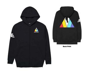Imagine Dragons Mens Zipped Hoodie Triangle (Back Print) Black (2XL)