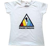 Imagine Dragons Women's Triangle Logo Skinny Fit T-Shirt in White | Size: Small Imagine Dragons White S