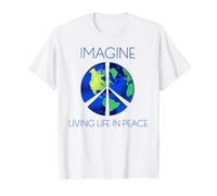 Imagine Living Life in Peace Value Graphic T-Shirt, Men, White, L