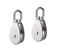 IMAGINE M20 single silver Pulleiys block 304 stainless steel single wheel wirerope traction trolley crane swivel hook loading pulley 75kg