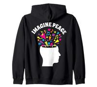 Imagine Peace Colorful Mind Explosion Zip Hoodie