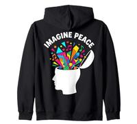 Imagine Peace Colorful Mind Explosion Zip Hoodie