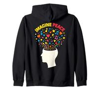 Imagine Peace Colorful Mind Explosion Zip Hoodie