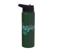 Imagine Peace Sign Hippie World Peace Hope Love Stainless Steel Insulated Water Bottle