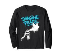Imagine Peace Spray Paint Dove Urban Art Style Long Sleeve T-Shirt
