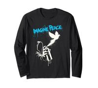 Imagine Peace Spray Paint Dove Urban Art Style Long Sleeve T-Shirt