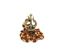 Imagine Stores Mart Men's And Women's Agate Golden Gold-Plated Brass, Wood Lord Shiv Trishul Locket With Panchmukhi Rudraksha Mala