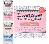 Imagine The Other Half: Interactive Kids Creative Drawing & Coloring Book,Easy And Fun Drawing Activity Book for Kid Ages 3-8,Anti-Bleed Pages,Build Visual Thinking & Imagination (Faces & Feelings)