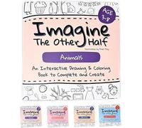 Imagine the Other Half: Interactive Kids Creative Drawing & Coloring Book, Screen-Free Play Book, Build Visual Thinking, Imagination Development, Anti-Bleed Pages, for Kid Ages 3-8 (A)