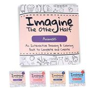 Imagine the Other Half: Interactive Kids Creative Drawing & Coloring Book, Various Themes Drawing Activity Book, Early Learning Art Workbook, Imagination Development, Easy and Fun (#D)