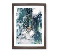 Imagine The Story In Abstract Modern Framed Wall Art Print, Ready to Hang Picture for Living Room Bedroom Home Office Décor, Walnut A3 (34 x 46 cm)