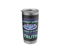 Imagine The Whole World - Flat Earther Flat Earth Stainless Steel Insulated Tumbler
