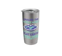 Imagine The Whole World - Flat Earther Flat Earth Stainless Steel Insulated Tumbler