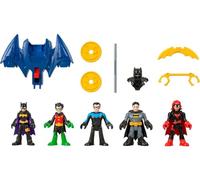 Imaginext DC Super Friends Batman Toys, Family Multipack for Preschool Kids with 5 Poseable Figures and 7 Pretend Play Accessories, HML03, Multicolor