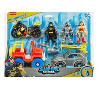 Imaginext DC Super Friends Heroes 3 Action Figure and 3 Vehicle Set