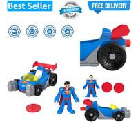 Imaginext DC Super Friends Metal Force Supermobile Toy Car, 3-inch Superman A...