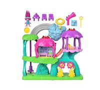 Imaginext DreamWorks Trolls Musical Toy Playset, Lights & Sounds Rainbow Treehouse with Poppy Figure & 7 Play Pieces for Preschool Kids, HML49