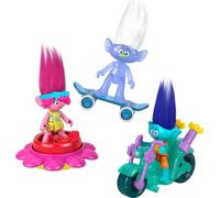 Imaginext DreamWorks Trolls Toy Sparkle & Roll Pack, Poppy Branch and Guy Diamond Figures and Vehicles Set, Ages 3-8 Years