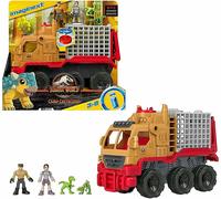 Fisher-Price HCH97 Imaginext Jurassic World Camp Cretaceous Dinosaur Hauler & Yaz figure and vehicle set for preschool kids ages 3 to 8, Multicolor, 22.0 cm*13.6 cm*33.5 cm
