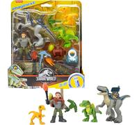 Imaginext Jurassic World Dinosaur Toys, Track & Trail Dino Pack with Owen Grady and Blue for Preschool Pretend Play, 12 Pieces, HND46