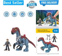 Imaginext Jurassic World Dominion Therizinosaurus Dinosaur & Owen Grady 3-Pie...