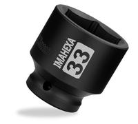 IMAHEXA 1/2 - Inch Drive 33mm Metric Shallow Impact Socket with Anti - Rounding 6 - Point Design, Made of Cr - Mo Steel for Shallow Impact Applications