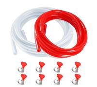 Imaictuu 15ft CO2 Hose Beer Line Dual Lines Kit, Kegerator Replacement Line | 3/16" ID Beer Line Tubing & 5/16" ID CO2 Gas Line, Food-Grade PVC Tubing, Draft Beer Keg Tubing with 8 PCS Hose Clamps
