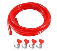 Imaictuu Beer CO2 Gas Line CO2 Tubing - 10 Ft Beer CO2 Dispensing Brewing Line with 4 PCS Hose Clamps Red PVC Tubing for Ball Lock，Gas Manifold，Keg Regulator