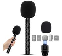 IMAIGNEA Wireless Microphone Handle for Lavalier | Handheld Adaptor for Interview Mic, Compatible with Rode, DJI and All Lav Mic, Microphone Stand with, Foam, Vlogging (Pack of 1, Black)