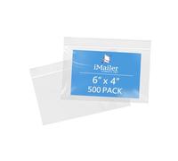 iMailer - 6" x 4" 500 Pack- 2 Mil Resealable Zip Bags- Small Clear Plastic Bags for Storage, Organizing, Crafts, Snacks, Jewelry, Hardware