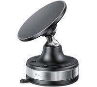 iMangoo Cell Phone Holders for Your Car, 720° Adjustable Suction Cup Secure Strong Magnetic Mount Stand for Magsafe with [Metal Plate] for All Phones Universal Magnet Holder for Desk Gym Home Office