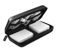 iMangoo Electronics Organizer Travel Case Travel Essentials for Women Pouch Tech Purse Hard Protective Shockproof Carrying Charger Power Bank Cable Accessories, 8.5x4.5x2 In (Black)