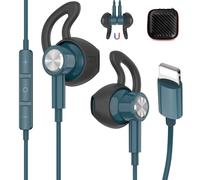 iMangoo for Apple Lightning Headphones MFi-Certified Wired Earbuds Blue