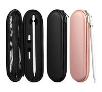 iMangoo Hard Shockproof Pencil Pouch Zipper EVA Carrying Case for Apple Pencil Pro USB C 1st 2nd Gen Pen Protective Holder for iPad iPencil Stylus Tip Cap Cable Accessories,2 Pack (Rose Gold/Black)