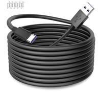 iMangoo USB to USB C Power Cable for CCTV Camera, 16FT Type C Long Power Extension Cable for Tapo TP-Link Xiaomi Mi eufy Security Camera Outdoor Indoor Cord with 10 Wire Clips Cable Nails Black