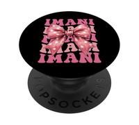 IMANI Name Coquette Bow Aesthetic for Women Girls PopSockets Adhesive PopGrip