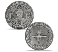 Imasoner Stoic Challenge Coin Cardinal Virtues Medallion Daily Stoicism Reminder Coin with Four Virtues Inspirational Stoic Gift