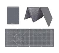 iMAT Flip Cutting Mat M Type, Foldable, Min Size Close to A4, Max Size 13.78"x37.8" (35x96 cm), Double-Sided Use, One Side: in, Other Side: cm, Suitable for Handmade Projects (Ash Grey)