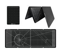 iMAT Flip Cutting Mat M Type, Foldable, Min Size Close to A4, Max Size 13.78"x37.8" (35x96 cm), Double-Sided Use, One Side: in, Other Side: cm, Suitable for Handmade Projects (Black)