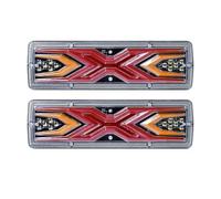 IMAWUHM Car Turn Signal Tail Light 2Pcs For Trucks Buses Tractors Lorries Pickups And RVs LED Taillights Turn Signals Brake And Reversing Lights(C)