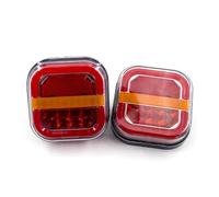 IMAWUHM For Trailer Bus Pickup Rear Left Right Brake Lamp 2pcs 12V-24V Square 4inch LED Tail Light Licesen Plate Turn Signal Tail Lights