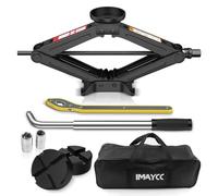 IMAYCC Car Jack Kit 2.5 Ton, Universal Scissor Jack for Car with Rubber Jack Pad, Portable Tire Changing Tool with Lug Wrench, Emergency Kit for SUV MPV(Black)