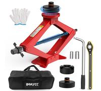 IMAYCC Car Jack Kit,Universal Scissor-Jack for Car with Rubber Jack-Pad,Portable 2 in 1 TireJack Changing kitwith Lug Wrench,CarEmergency for SUV MPV Tesla Model Y/3/S/X (Red)