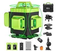 IMAYCC Laser Level Green Self Leveling 16 Lines 4Dx360°Adjustable Brightness Horizontal and Vertical Cross Line with Manual and Pulse Mode for Indoor Outdoor,2xBatteries,Remote Control,and More