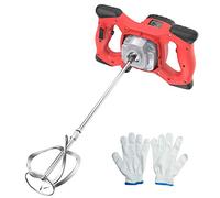 IMAYCC New Portable Concrete Cement Mixer, 2100W Electric Paddle Mixer Adjustable 6 Speed Handheld Plaster Grout Paint Thinset Mortar Paddle Mixer,Ideal for Mixing Feed,Plaster, Paint,etc (Red-Black)
