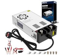 IMAYCC New Version 12V DC Power Supply, 110V to 12V DC Converter 50A 600W Adjustable Switching, Power Supply for LED Strip Light, Radio, 3D Printer, Computer Project etc.