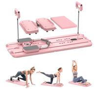 IMAYCC Pilates Board 3-Level Adjustable Resistance & Foldable Multi-functional Reformer Set with Timer, Phone Holder and More Accessories for Home Gym Full Body Workout