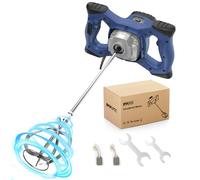 IMAYCC Portable Concrete Cement Mixer 2100W Electric Paddle Mixer Adjustable 6 Speed Handheld Plaster Grout Paint Thinset Mortar Paddle Mixer Drill Mixer Stirring Tool（Blue）