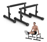 IMAYCC Push Up Bar 2-in-1, Adjustable 7.5" and 10.6" High Parallettes Bars & Dip Bar With Full-Cover Foam Grips,No Wobbling Calisthenics Equipment For Handstand,L-Sit,Gymnastics, Strength Training Gym